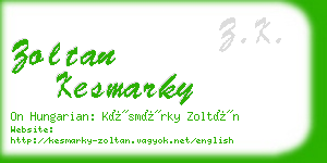 zoltan kesmarky business card